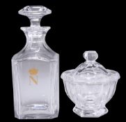 A BACCARAT NAPOLEON BRANDY DECANTER, AND A BACCARAT BON-BON DISH