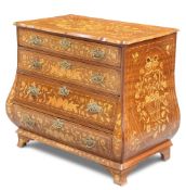 A DUTCH FLORAL MARQUETRY COMMODE, 19TH CENTURY