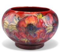 A WALTER MOORCROFT FLAMBÉ POTTERY BOWL