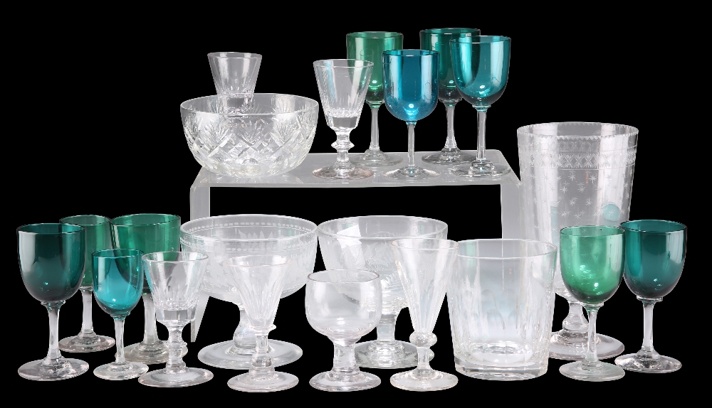 A GROUP OF VICTORIAN AND LATER GLASS