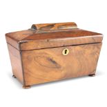 A 19TH CENTURY ROSEWOOD TEA CADDY