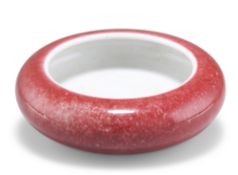 A CHINESE PEACH BLOOM GLAZED BRUSH WASHER, KANGXI MARK AND PERIOD