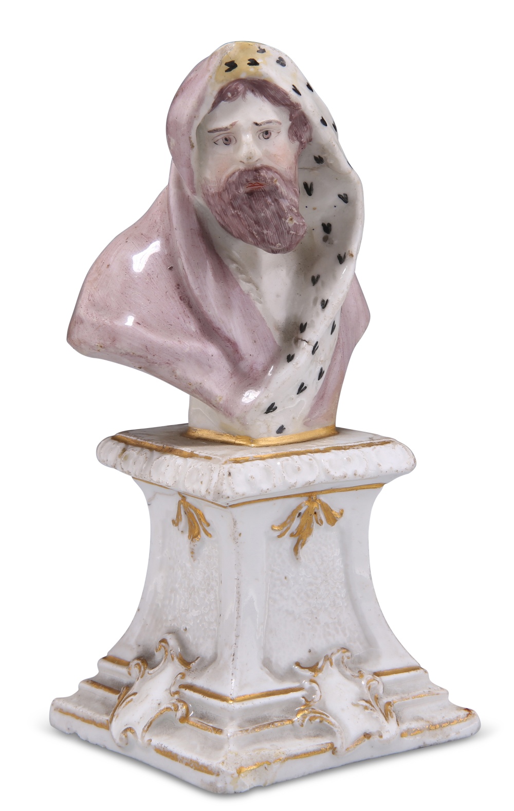 AFTER ORAZIO MARINALI, A MINIATURE PORCELAIN ALLEGORICAL BUST OF WINTER