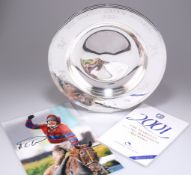 2001 GRAND NATIONAL - A SILVER HORSE RACING PRIZE TROPHY DISH