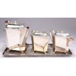 AN ART DECO SILVER-PLATED TEA SERVICE