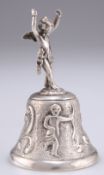 AN ELIZABETH II CAST SILVER TABLE BELL