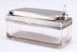 A VICTORIAN SILVER-TOPPED TRAVELLING INKWELL