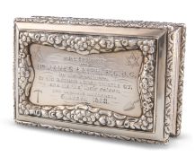 A VICTORIAN SILVER SNUFF BOX