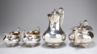 A GEORGE V SILVER FOUR PIECE TEA SERVICE