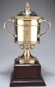 A GEORGE V SILVER-GILT LARGE TROPHY CUP AND COVER