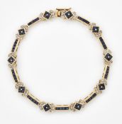 A SAPPHIRE AND WHITE PASTE BRACELET