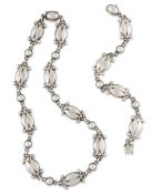 GEORG JENSEN – A DANISH SILVER ‘MOONLIGHT BLOSSOM’ NECKLACE AND BRACELET SET