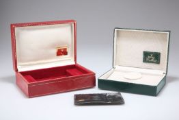 TWO ROLEX LEATHER WATCH BOXES