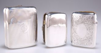 THREE SILVER CIGARETTE CASES