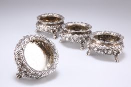 A SET OF FOUR GEORGE IV SILVER SALTS