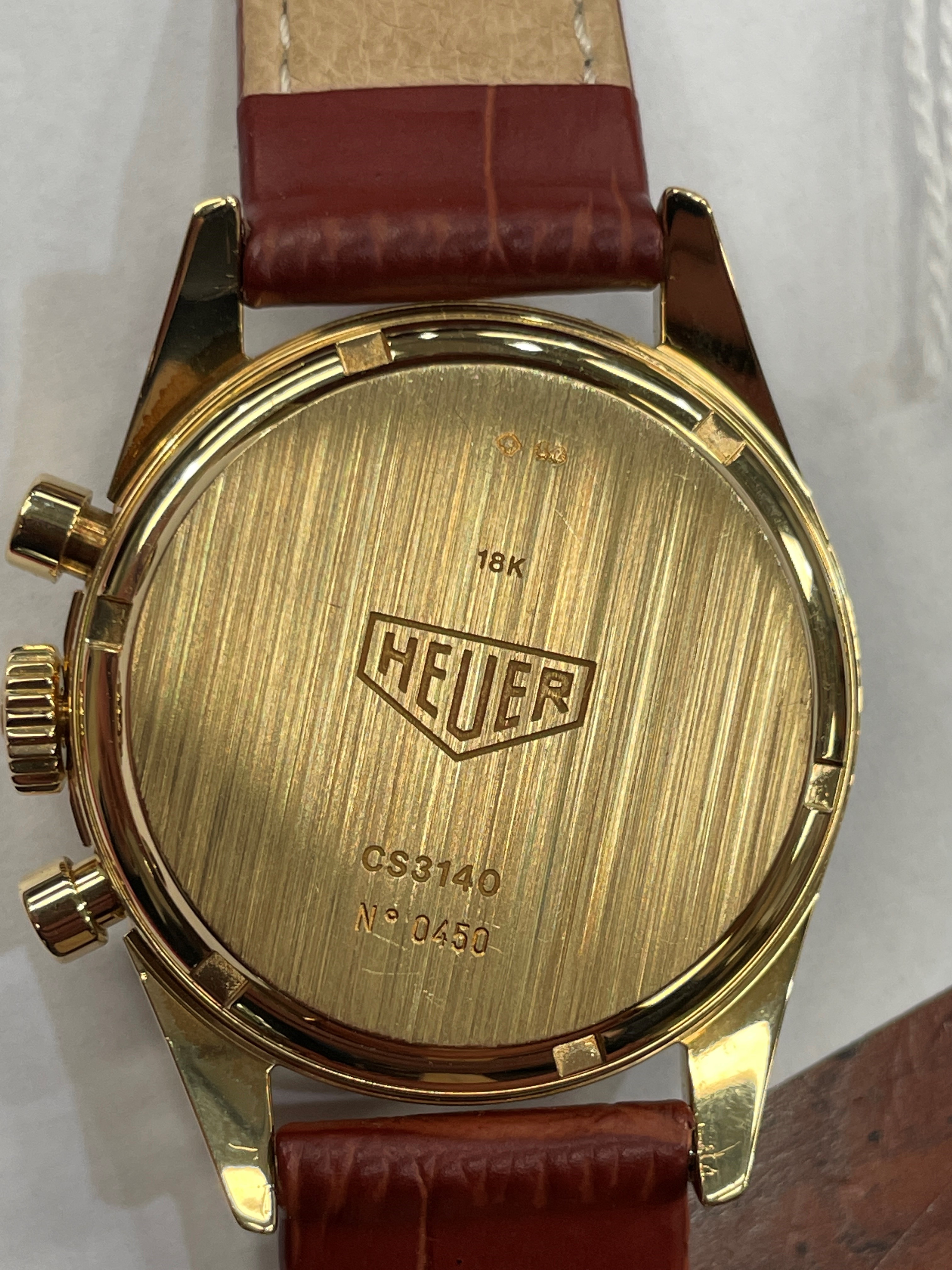 AN 18CTGOLD TAG HEUER CARRERA RE-EDITION WATCH - Image 3 of 3