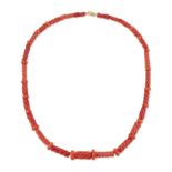 A CORAL BEAD NECKLACE