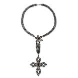 A BERLIN IRONWORK CROSS PENDANT NECKLACE