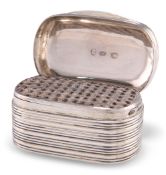 A GEORGE IV LARGE SILVER NUTMEG GRATER