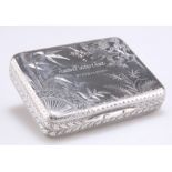 A VICTORIAN SILVER SNUFF BOX, IN THE AESTHETIC TASTE