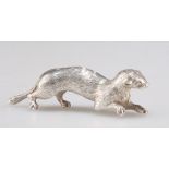 AN ELIZABETH II SILVER MODEL OF AN OTTER