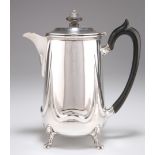 A GEORGE V SILVER HOT WATER JUG