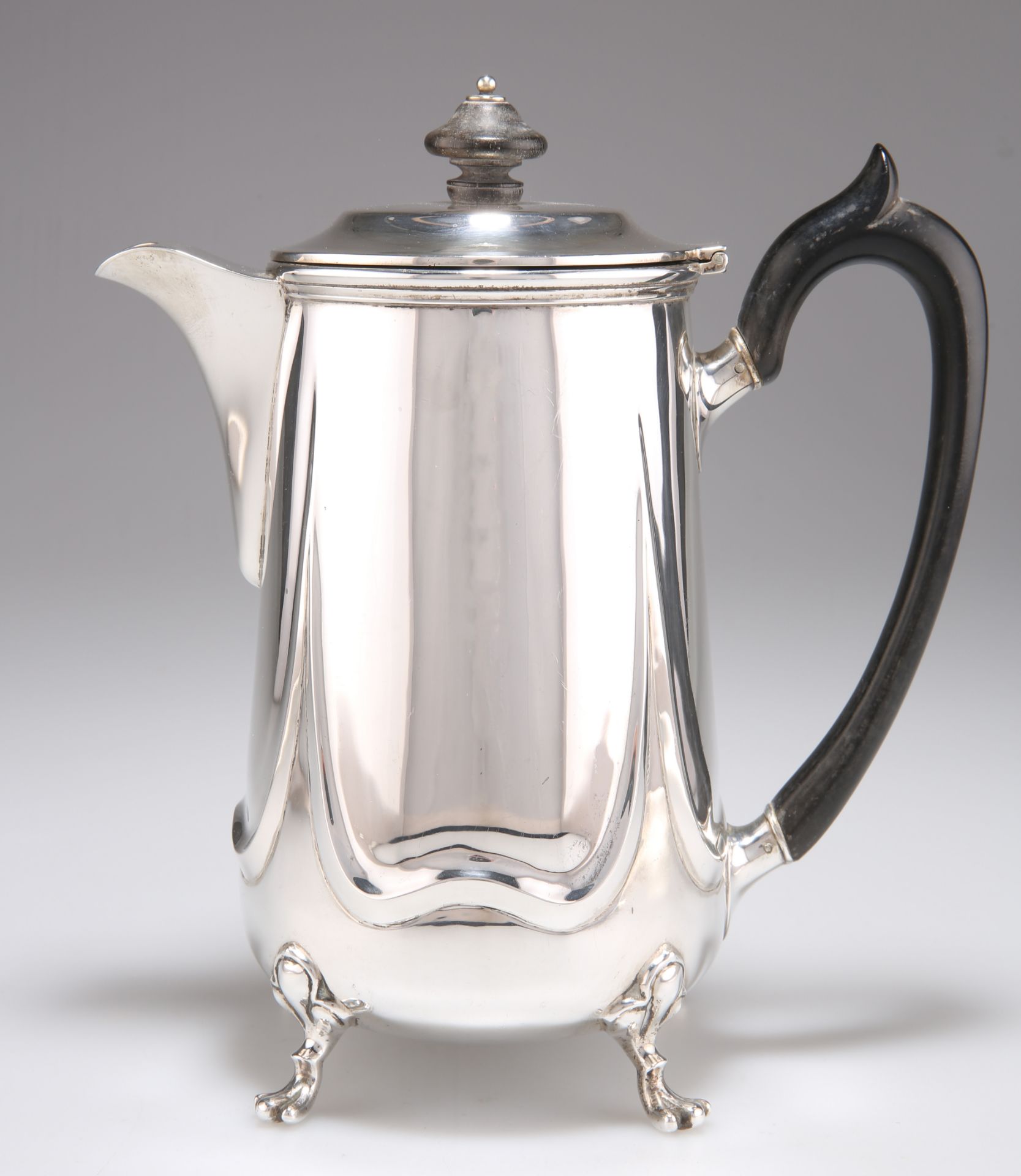 A GEORGE V SILVER HOT WATER JUG