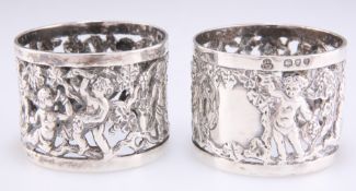 A PAIR OF VICTORIAN SILVER NAPKIN RINGS
