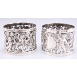 A PAIR OF VICTORIAN SILVER NAPKIN RINGS