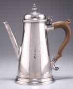 A GEORGE II SILVER COFFEE POT