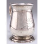 A GEORGE II SILVER PINT MUG