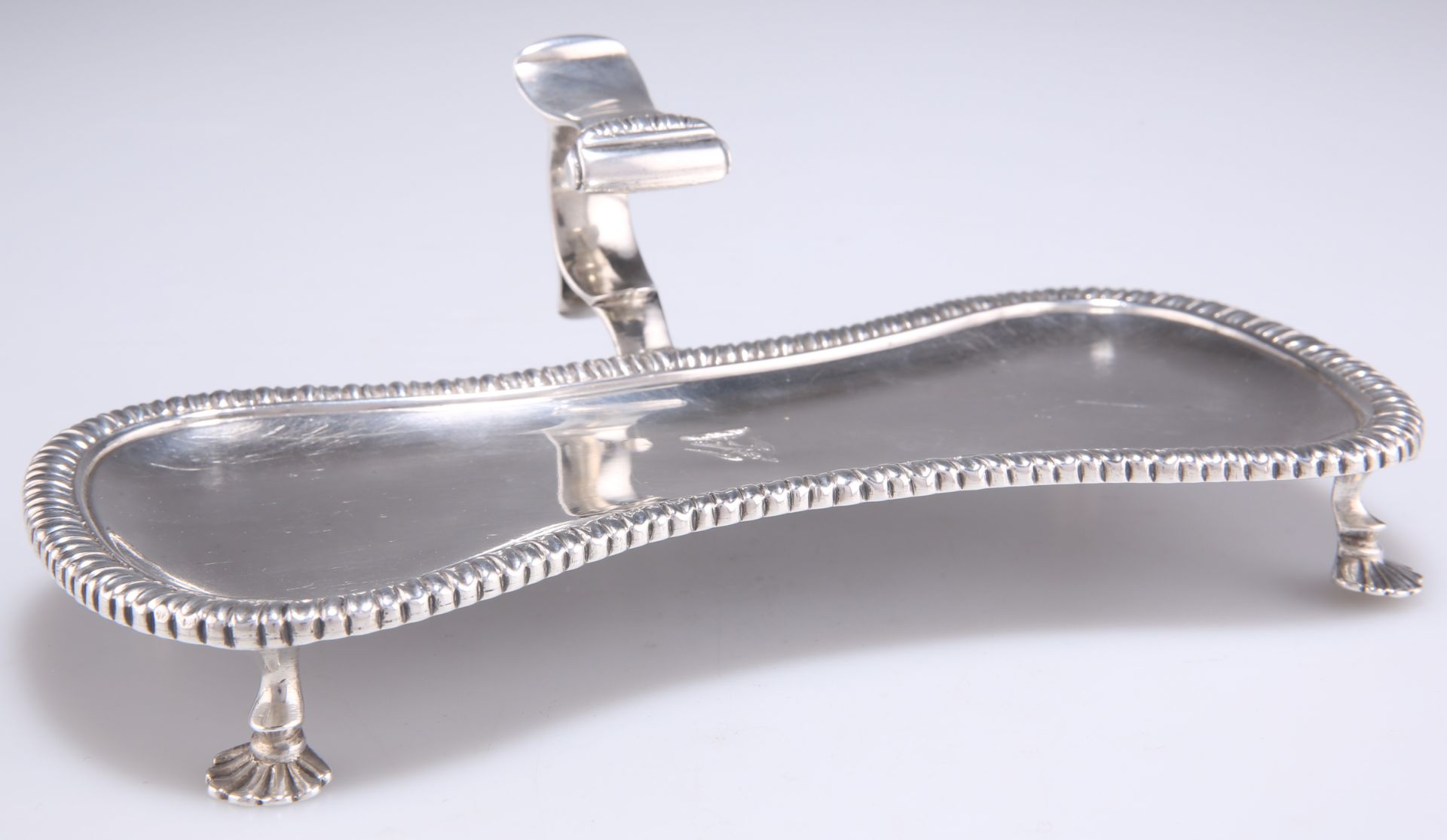 A GEORGE III SILVER SNUFFERS TRAY