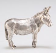 AN ELIZABETH II SILVER MODEL OF A DONKEY