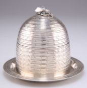 A GEORGE III SILVER BEEHIVE HONEY POT