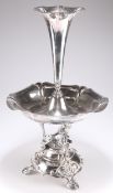 A LARGE VICTORIAN SILVER-PLATED TROPHY CENTREPIECE
