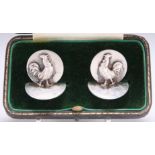 A PAIR OF EDWARDIAN SILVER MENU HOLDERS