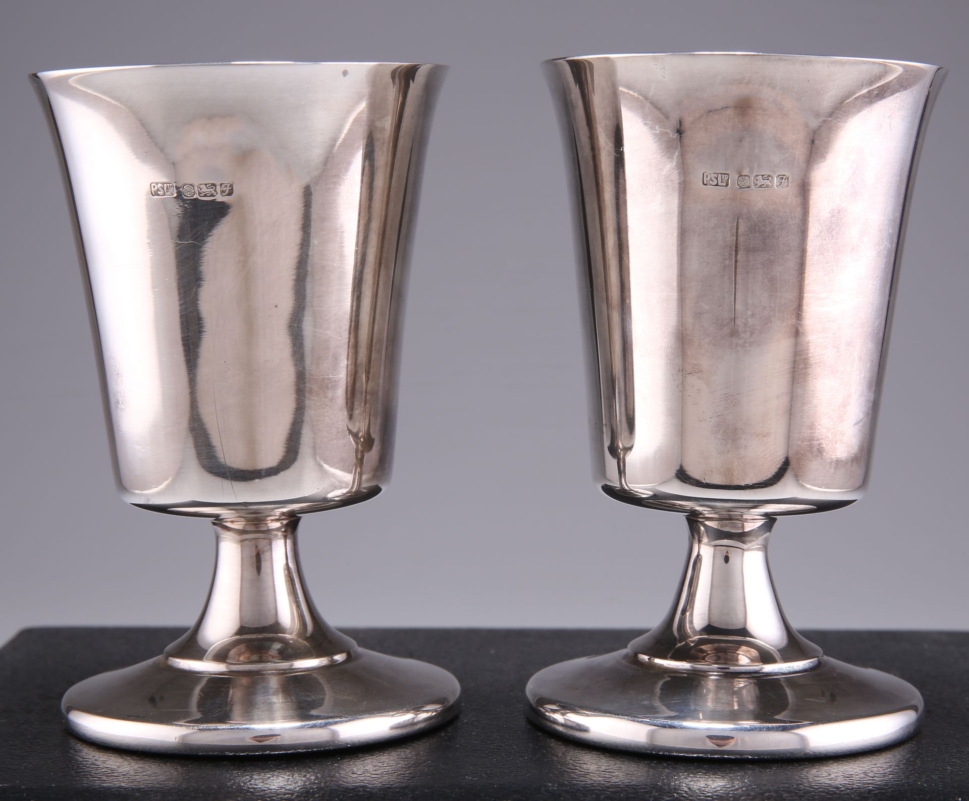 A PAIR OF ELIZABETH II SILVER GOBLET