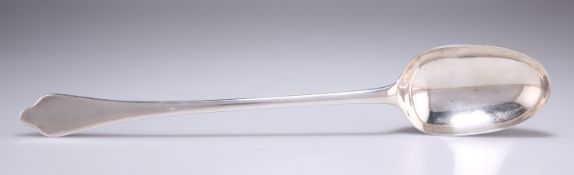 A QUEEN ANNE BRITANNIA STANDARD SILVER BASTING SPOON