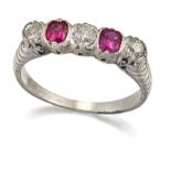 A RUBY AND DIAMOND RING