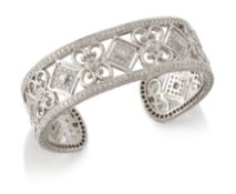 A DIAMOND CUFF BANGLE