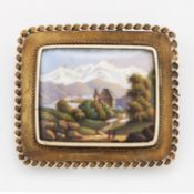 A 19TH CENTURY ENAMEL SOUVENIR BROOCH