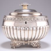 A GEORGE IV SILVER TEA CADDY