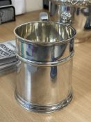 A GEORGE V SILVER PINT TANKARD