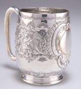 A LATE VICTORIAN SILVER MUG