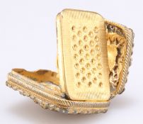 A YELLOW-METAL VINAIGRETTE, LATE 18TH/EARLY 19TH CENTURY