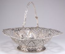 A VICTORIAN SILVER CAKE BASKET