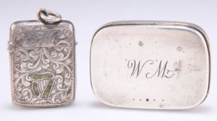 A LATE VICTORIAN SILVER VESTA CASE