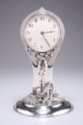 AN ART NOUVEAU SILVER 'TREE OF LIFE' MANTEL CLOCK