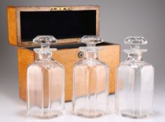 A VICTORIAN OAK DECANTER CASE