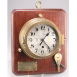 A THIRD REICH KRIEGSMARINE BRASS BULKHEAD CLOCK